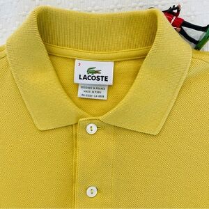 NWOT Lacoste Polo Shirt Yellow Men's Size S Retail $110